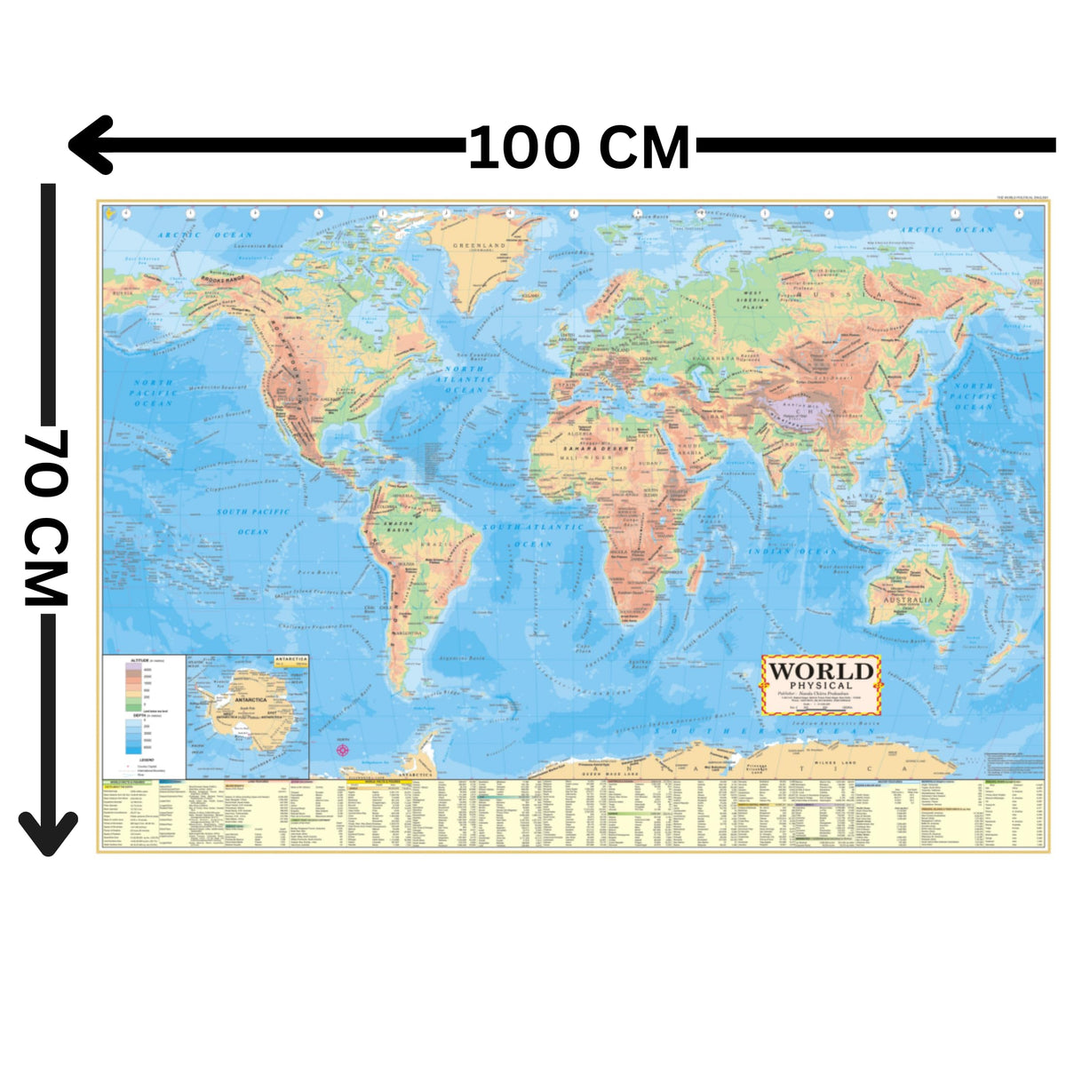 Eoi Marketing World Political Map English 40 x 28 Inch, Paper Print Map for Home & Office Wall Décor | Detailed & Updated Map for UPSC, SSC, IAS, IPS other Competitive Exam