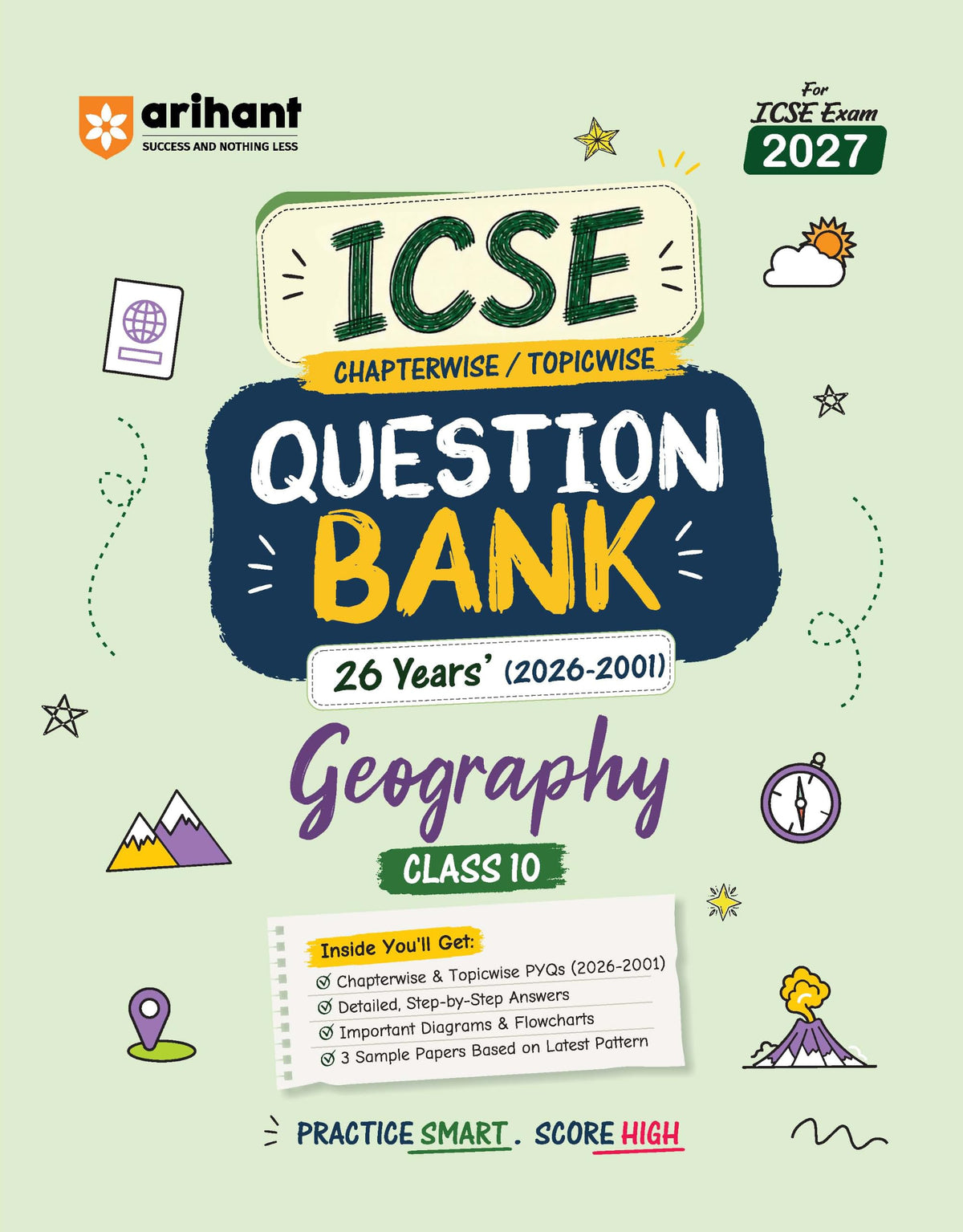 Arihant ICSE Question Bank Class 10 Geography, History & Civics For Board Exam 2027 | Chapterwise PYQs & Solved Papers | 26 Years Previous Year Questions (2026–2009) | Sample Papers & Detailed Answers