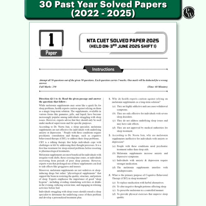 PW CUET UG Entrance Exam Books 2026 –GT & English Language | 40 Past Years Solved Papers (2025–2022) | 2200+ MCQs Question Bank | CUET UG Previous Year Papers | Mock Tests | Latest NTA Pattern