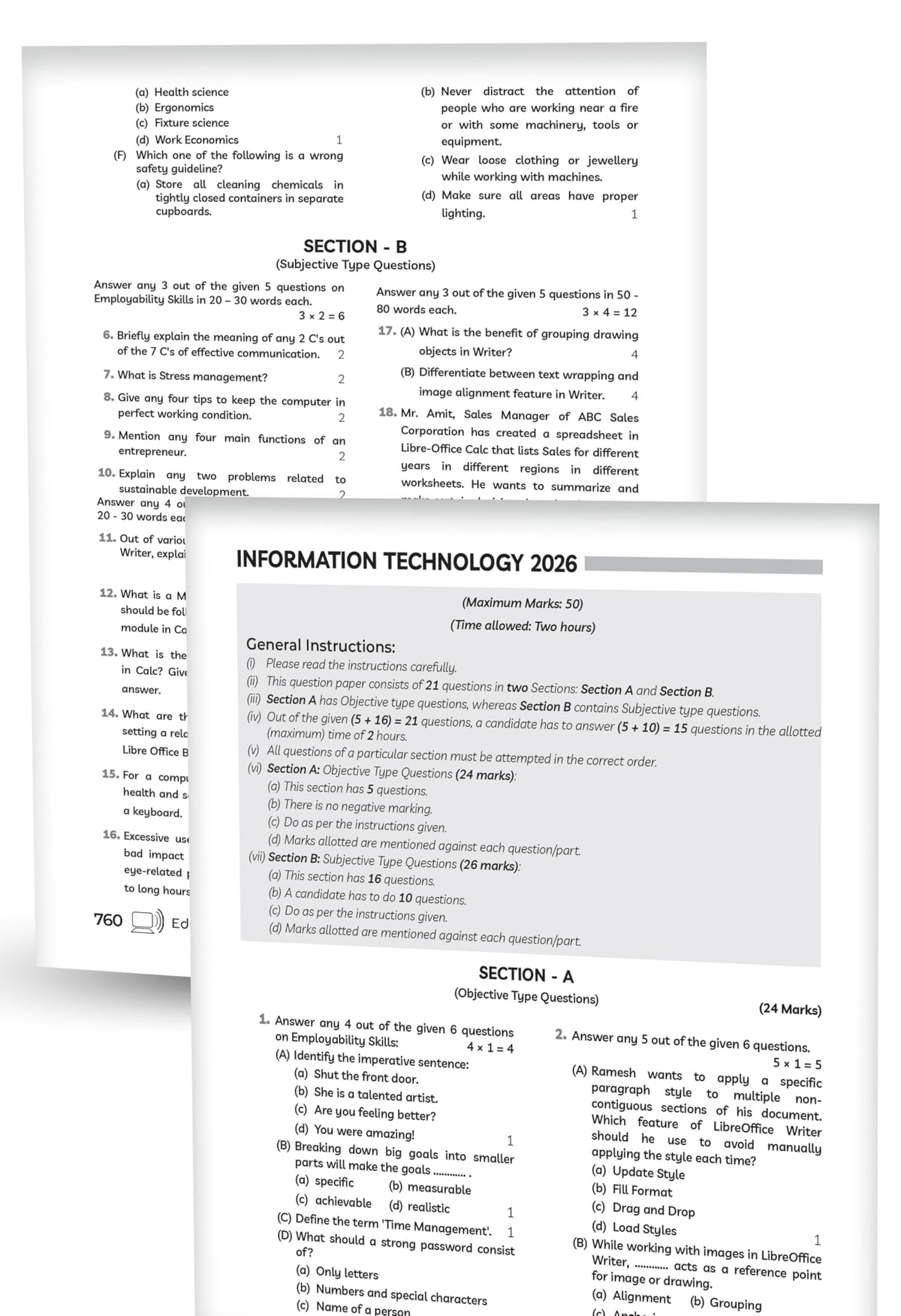(10 subjects in 1) Educart Granth CBSE Class 10 Previous 10 Year Solved Papers 2027 - with PYQ Charts (Hindi A, Hindi B, English, Computer Apps, IT, ... Maths Basic, Social Science & Science)