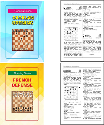 Chess Opening Series - French Defene, Sicilian Dragon, London System, Caro-Kann, King Indian, Nimzo-indian, Ruy-Lopez, Najdorf, Catalan, Sveshnikov - A set of 10 Books