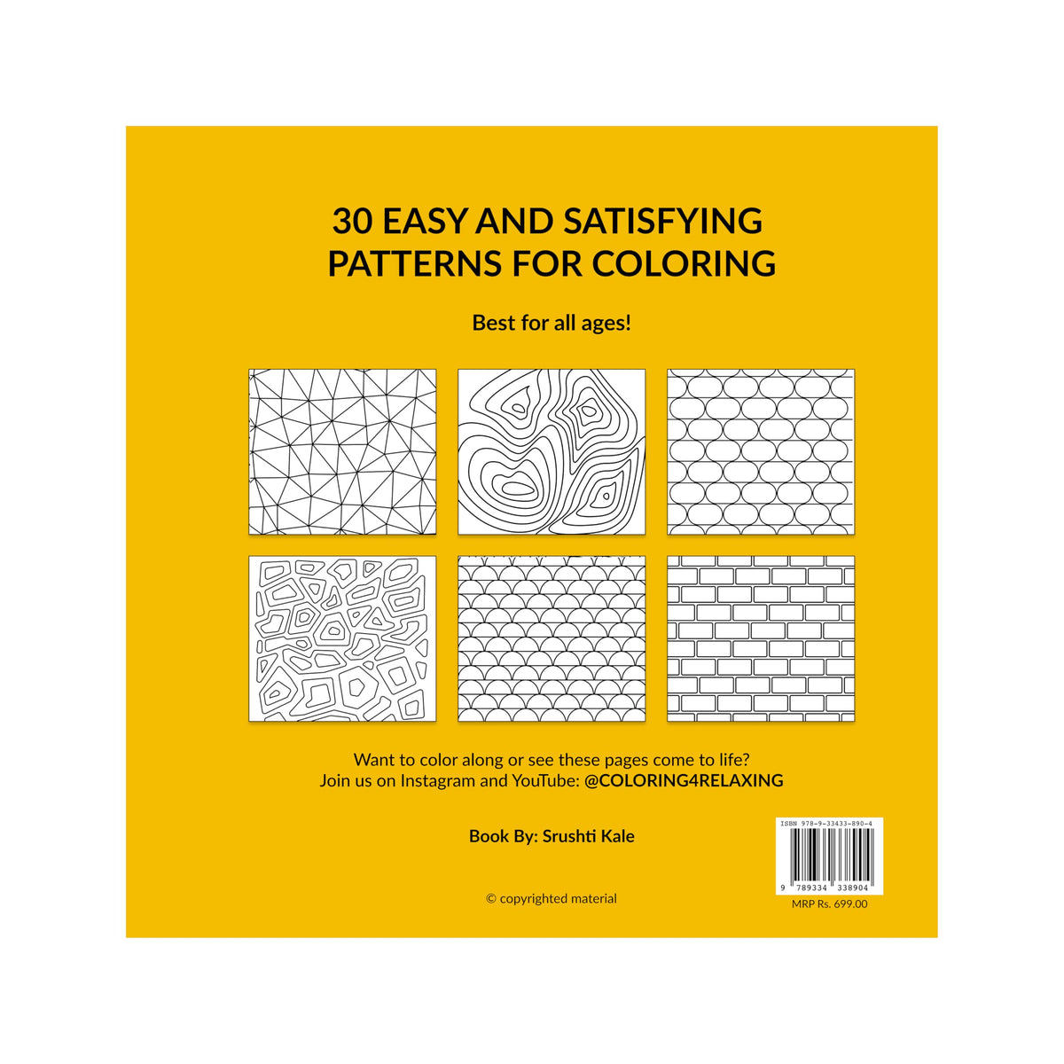 Coloring for Relaxing : Stress-relief premium quality easy coloring book for busy adults | Ages 3 to 70 | Premium 150GSM paper | Thick bond paper