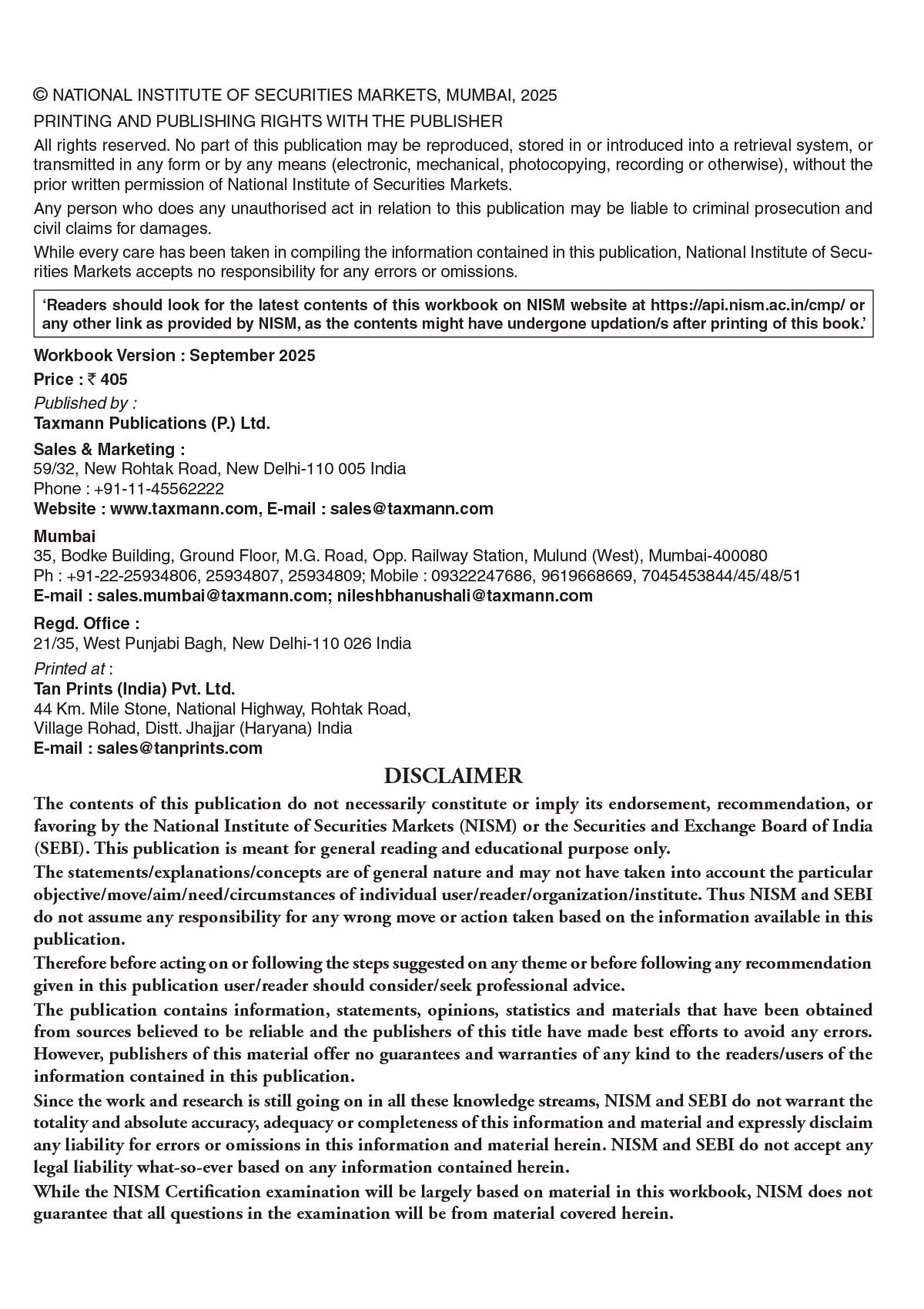 NISM X Taxmann's Securities Markets Foundation – Beginner-oriented Text that Provides a Clear & Comprehensive Introduction to India's Securities Markets