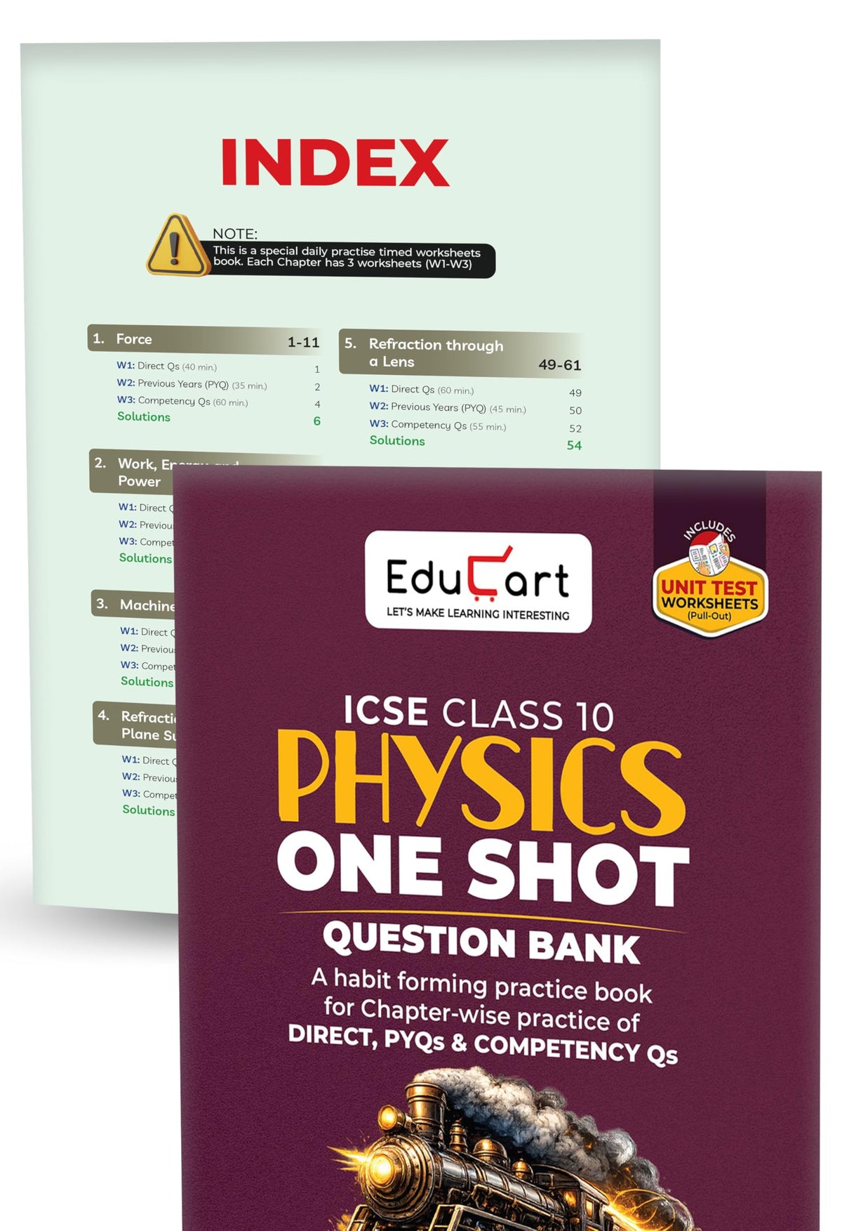 Educart ICSE Class 10 One Shot Question Bank 2027 (Set of 8 Books) | Physics, Chemistry, Maths, Biology, English 1 & 2, Geography, History & Civics | 2026–27 Exam