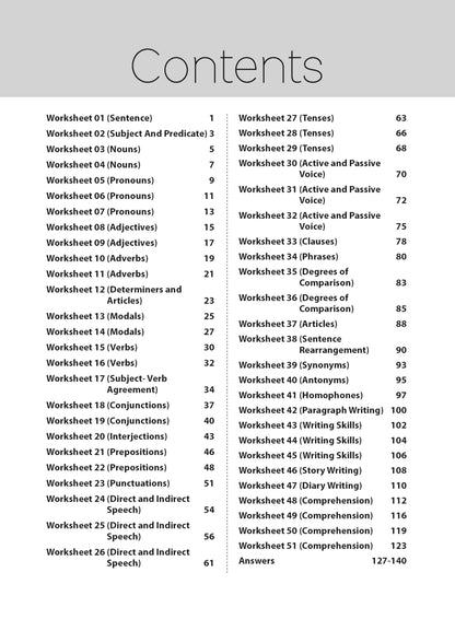 MTG 51 English Grammar Worksheets Class 6 – Grammar Work books to practice English concepts in interactive way (Based on CBSE/NCERT)