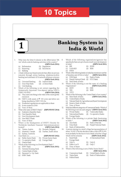 Disha 94 Topic-wise General/ Banking/ Economy Awareness Previous Year Question Bank for IBPS/ SBI/ RRB/ RBI Bank Clerk/ PO Prelim & Main Exams (2010 - 2026) 10th Edn | 100% Solved GK PYQs