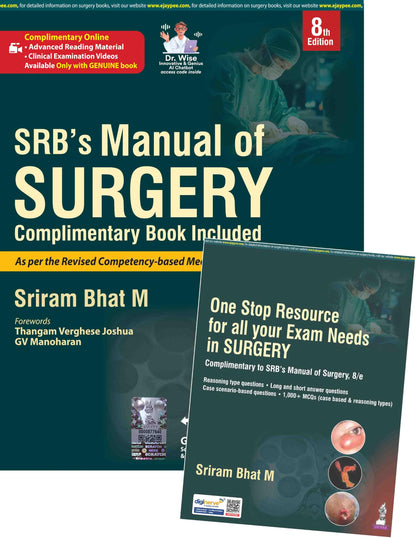 SRB's Manual of Surgery, 8/E for MBBS Students, Surgical Residents and NEET PG Aspirants | Includes Complimentary Exam Prep Booklet: 2,750+ Clinical Photographs, Case Scenarios, and 1,000+ MCQs
