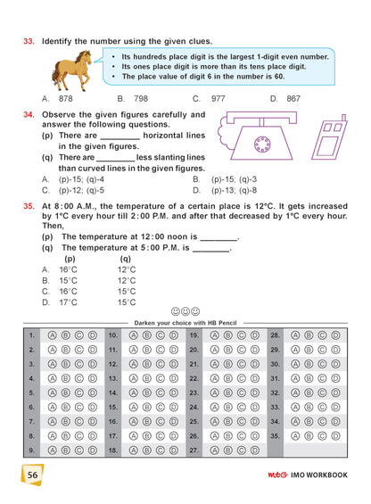 MTG International Mathematics Olympiad (IMO) Workbook Class 2 - Chapter-wise MCQs with Achievers Section - SOF Olympiad Books For 2026-27 Exam