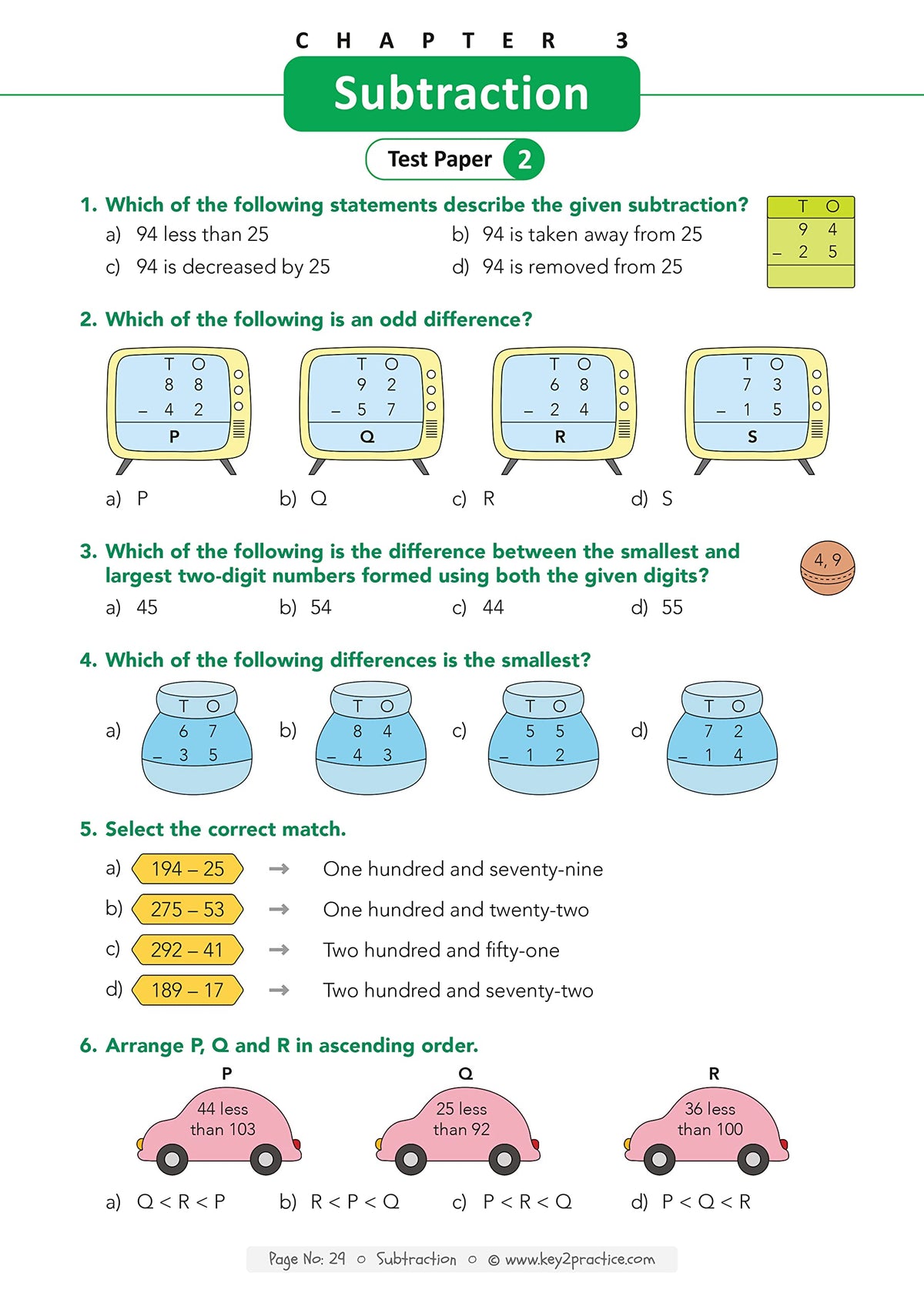 Key2Practice Maths Olympiad For Class 2 : 30 Tests, 750 Math Questions, Activity Based Worksheets
