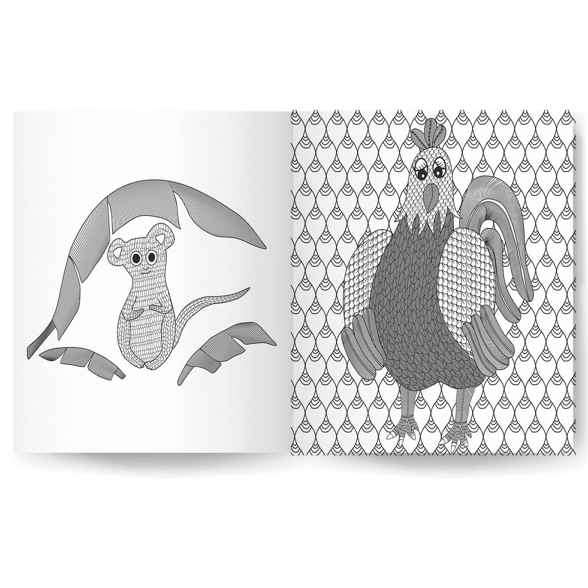 Feathers and Fur Mindful Colouring | Colour me calm | Colouring book | Intricate colouring book | Nordic folk art | Peaceful colouring: 2