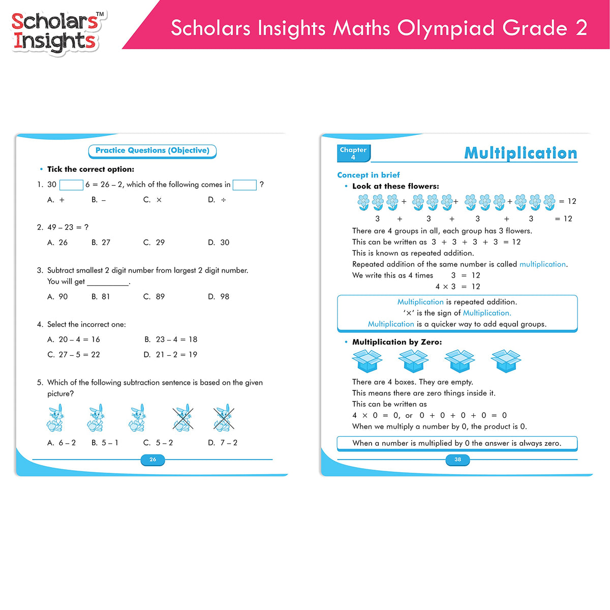 Scholars Insights Maths Olympiad Grade 2 – Paperback | Maths Olympiad Workbook for Class 2 | Competitive Exam Practice Book for IMO & School Olympiads | Grade 2 Maths Practice for Age 7–10