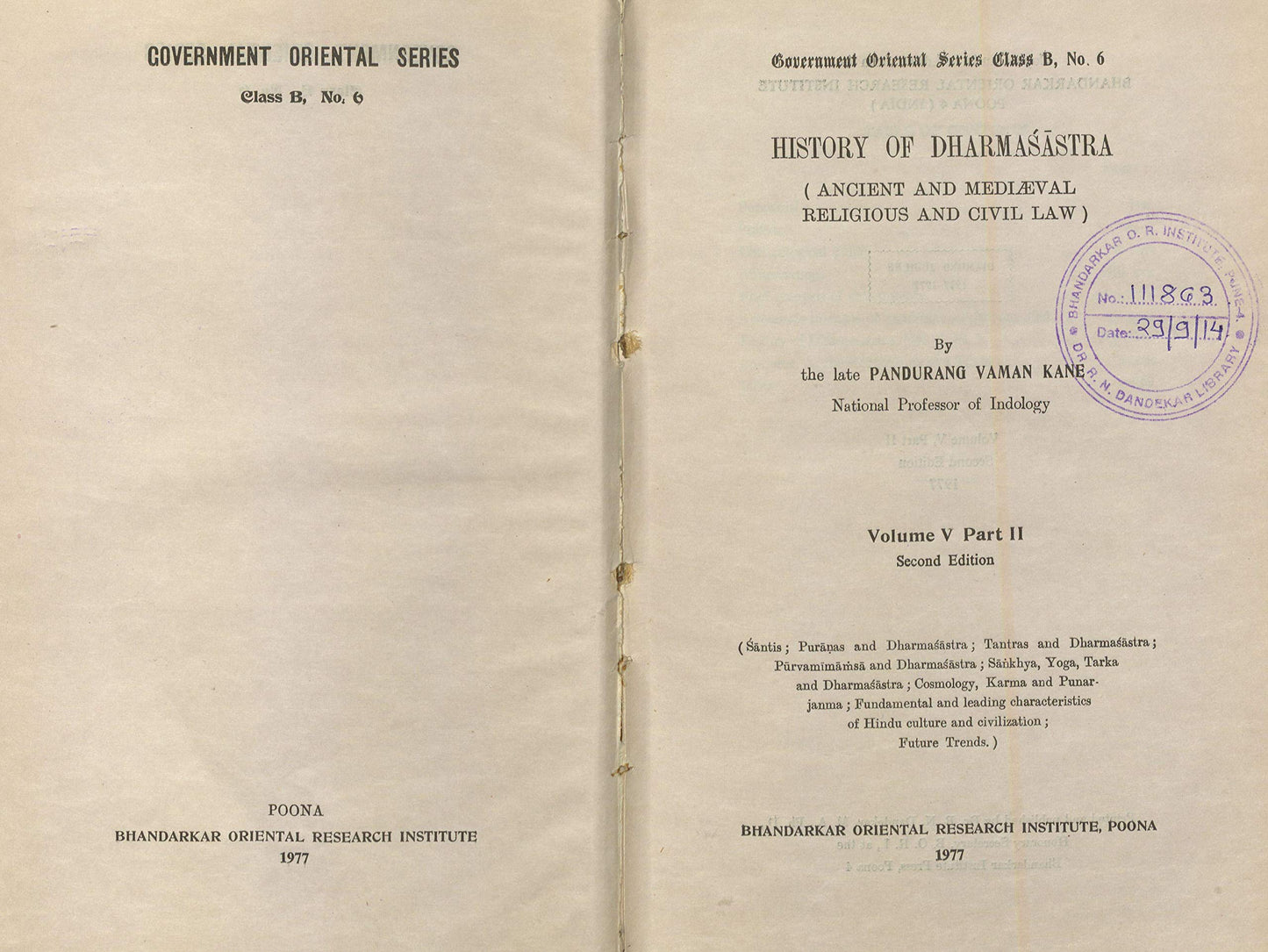 History of Dharmasastra: Vol. 5, Part II book cover