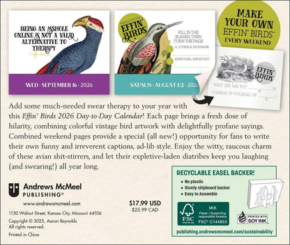Effin' Birds 2026 Day-to-Day Calendar 