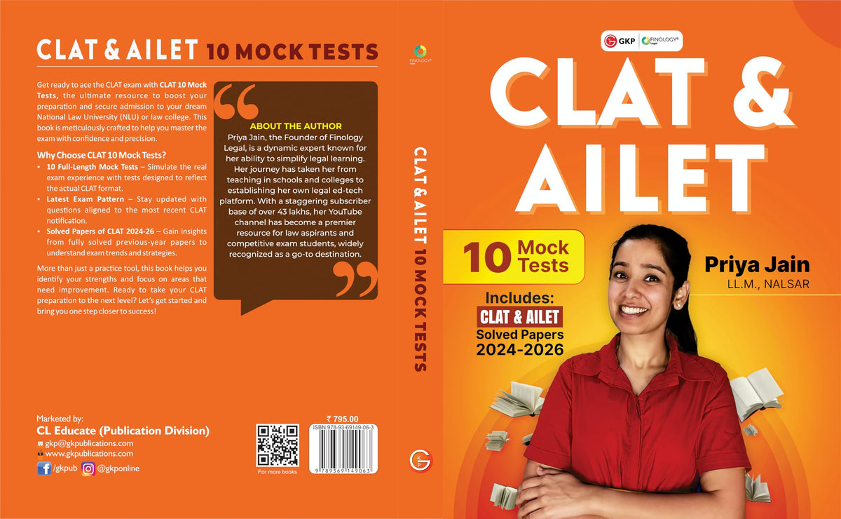 GKP CLAT 2027 Mock Tests Book | 10 Full-Length Practice Papers | CLAT 2024–2026 Fully Solved Question Papers | Law Entrance Exam Preparation Guide