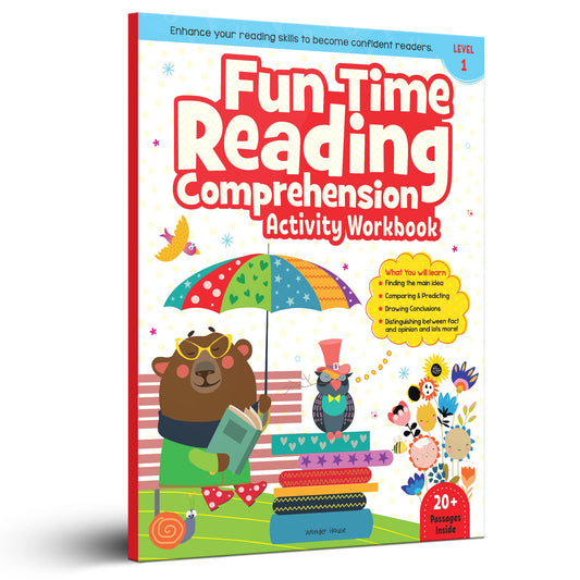 Fun Time Reading Comprehension Workbook: Level 1 | Activity Book for Kids | Ages 6–8 | Build Reading Skills with Engaging Exercises