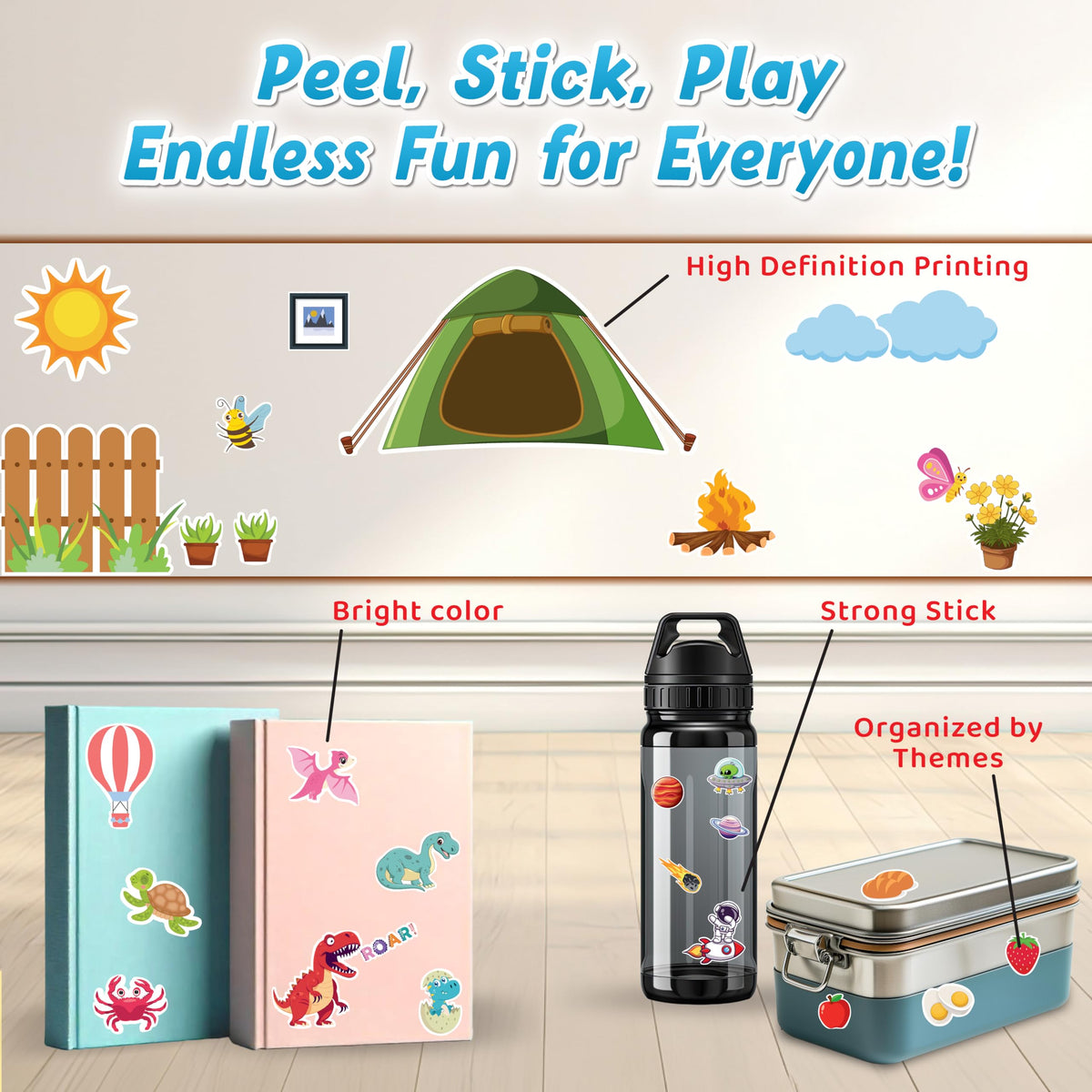 500+ Ultimate Stickers Activity Book for Kids Ages 2-5 Years, Theme Based Reusable Stickers, Fun Learning & Educational Book for Toddlers