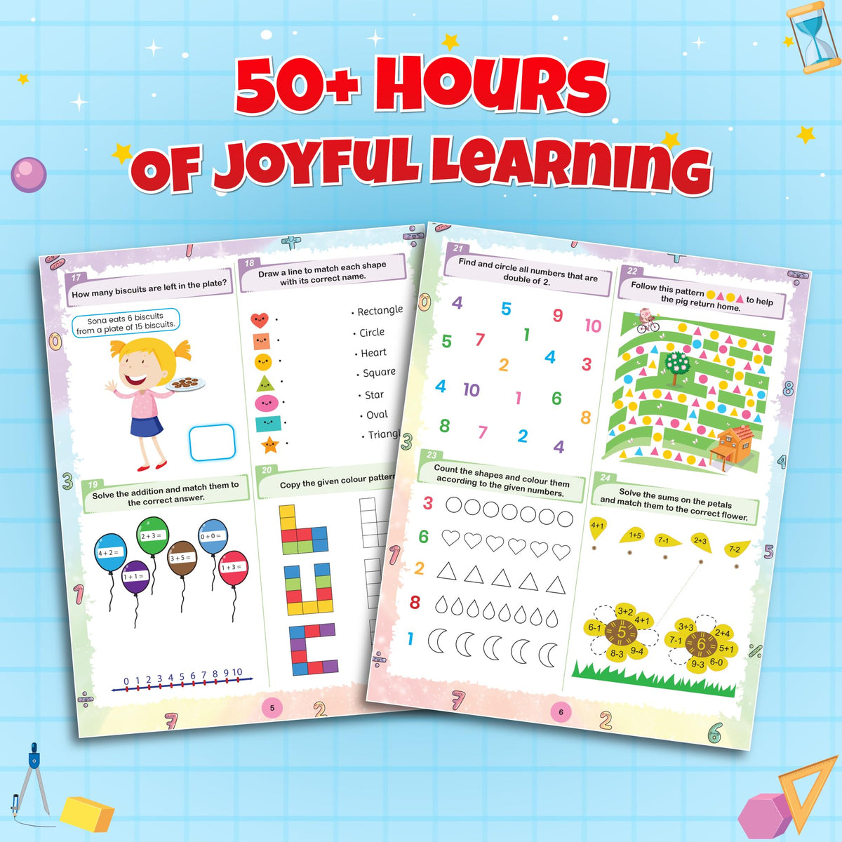 555 Maths Activity Book for Kids Ages 5-10 Years, Fun Math Puzzles, Shapes, Numbers, Brain Games & Practice Sheets, Educational Learning Workbook