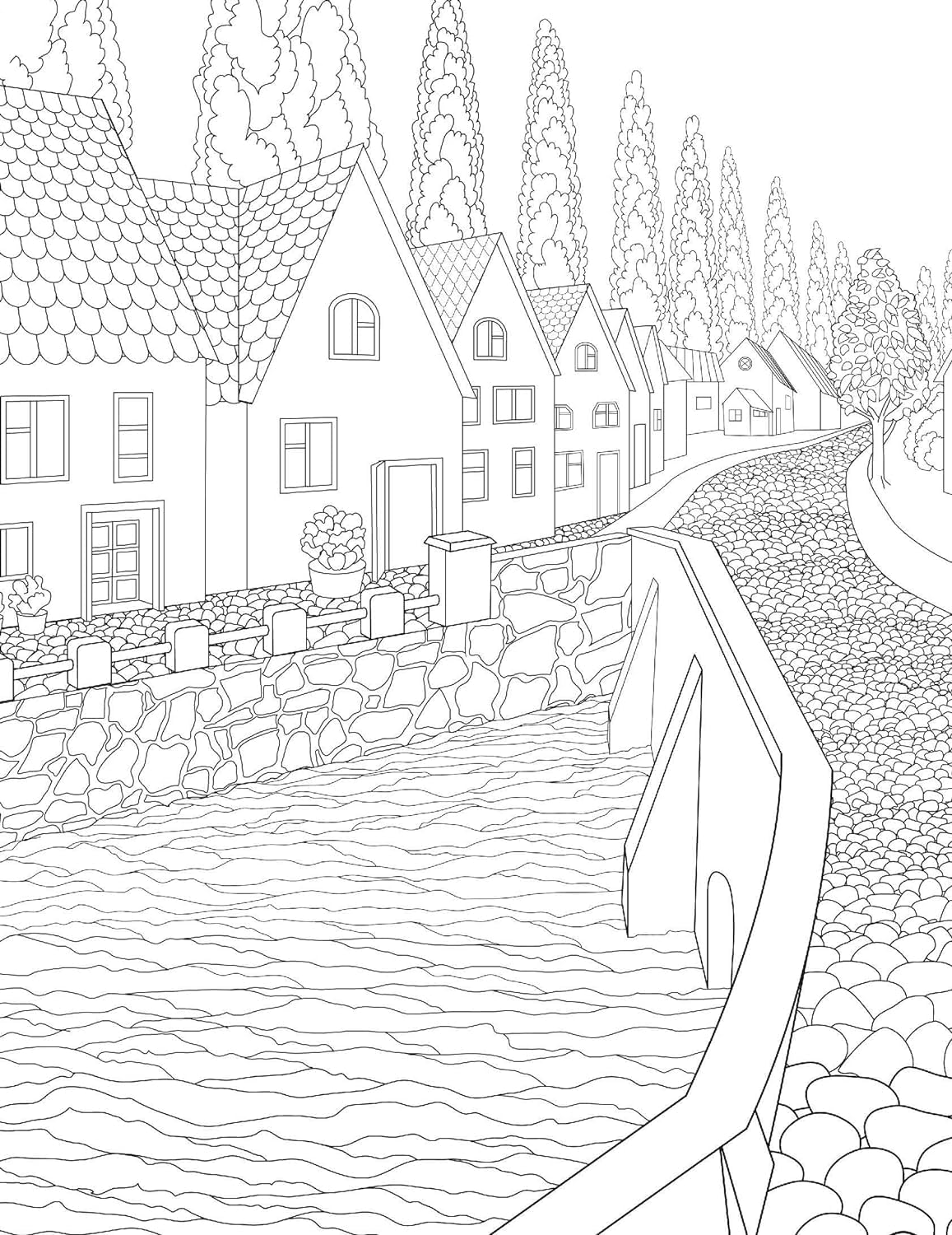Countryside Adult Colouring Book for Adults | Beautiful Rural Landscapes, Scenic Villages & Nature Designs to Spark Creativity, Boost Focus, Relieve Stress & Promote Inner Peace