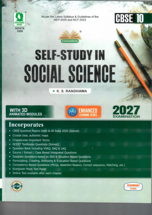 Evergreen Self-Study in Social Science for CBSE Class 10, 2027