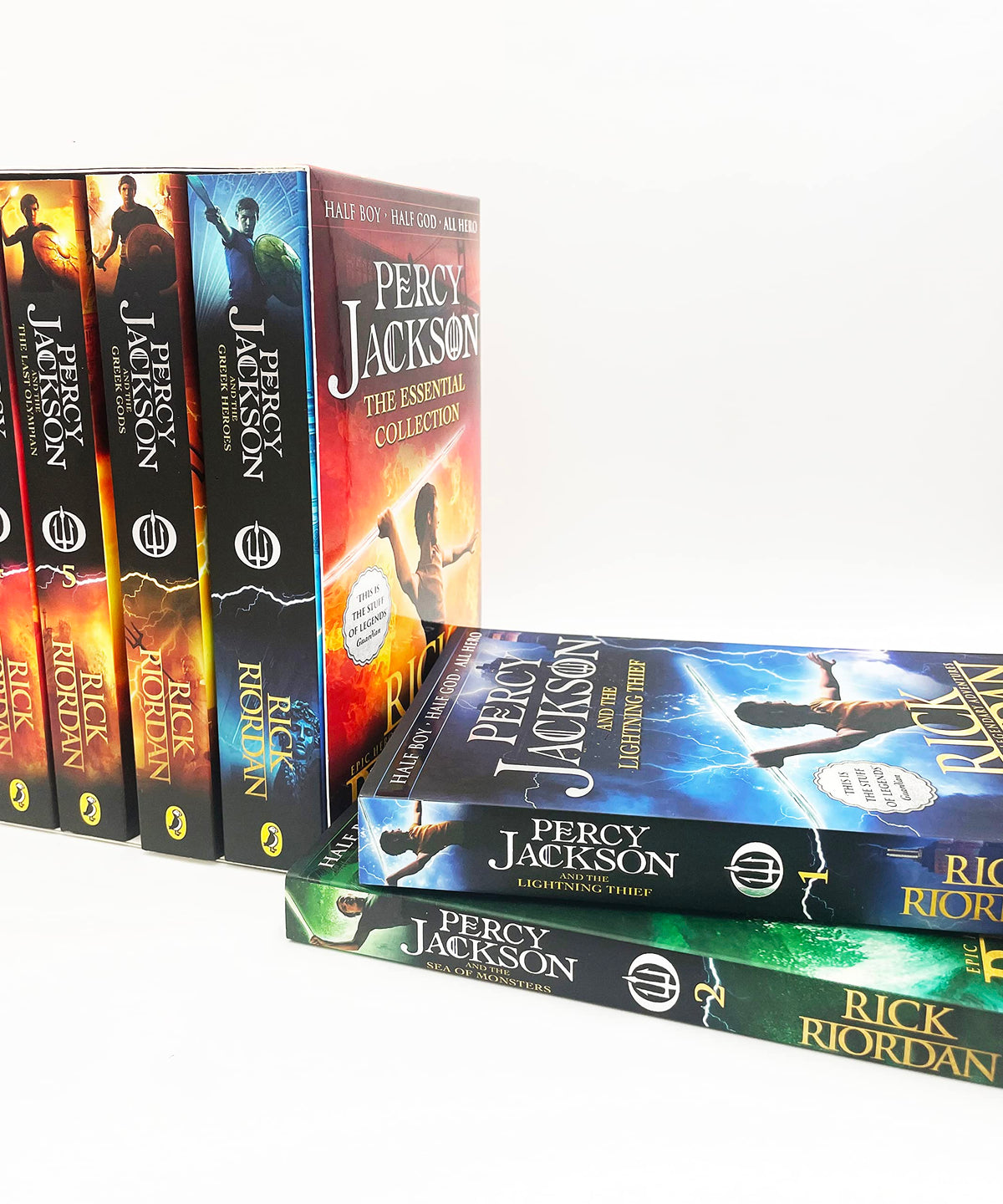 The Essential Percy Jackson Collection (7 Books Set) by Rick Riordan (Lightning Thief, Sea of Monsters, Titan's Curse, Battle of Labyrinth, Last Olympian, Greek Heroes, Greek Gods)