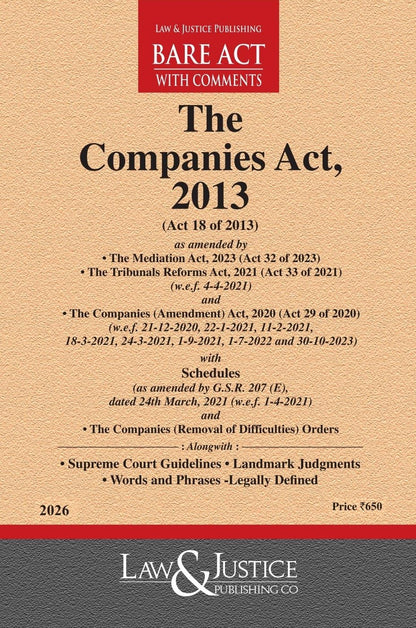 The Companies Act, 2013 Bare Acts 2026 EDITION Law & Justice