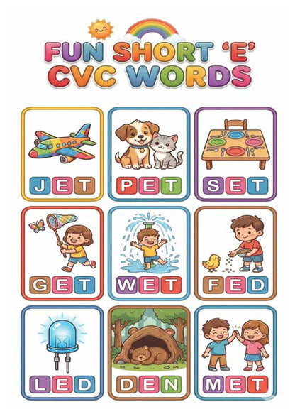 All-in-One CVC Words Book for Kids (Ages 3–6) | Learn Phonics, Letter Sounds, 3-Letter Words, Sentences & Stories | Complete Early Reading & Phonics Practice Workbook