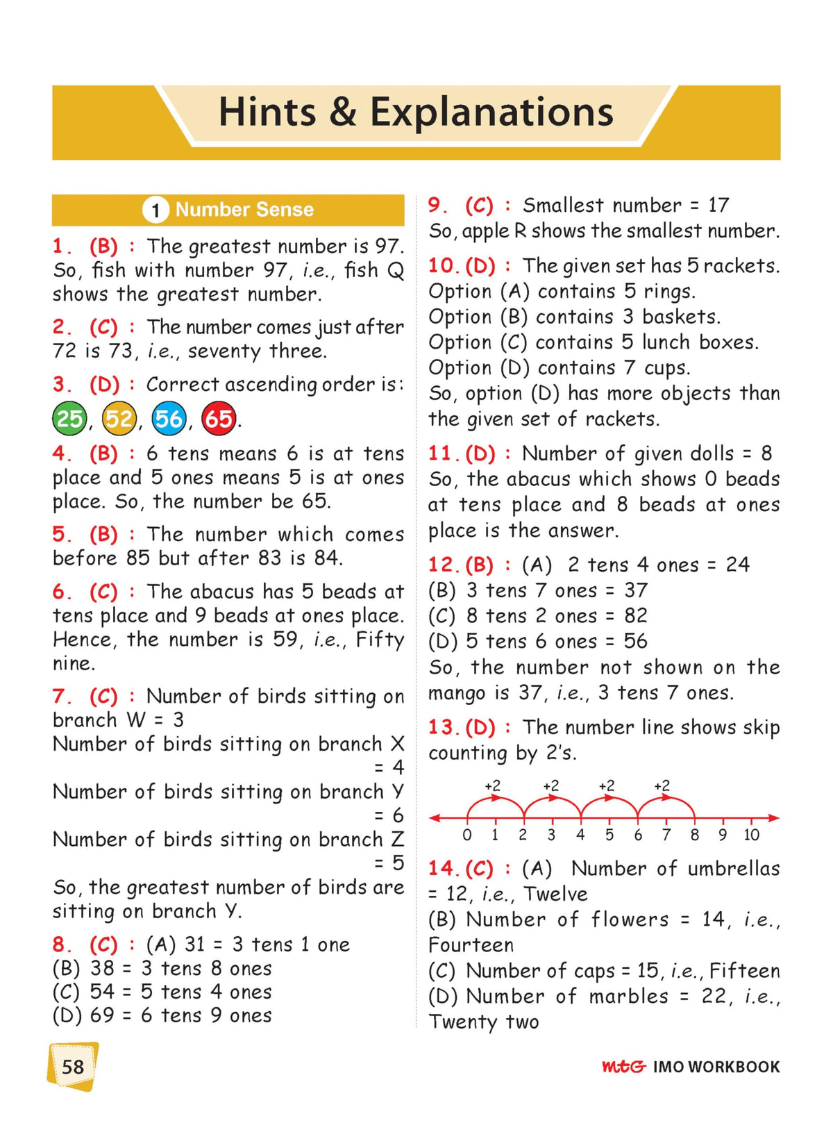 MTG International Mathematics Olympiad (IMO) Workbook Class 1 - Chapter-wise MCQs with Achievers Section - SOF Olympiad Books For 2026-27 Exam