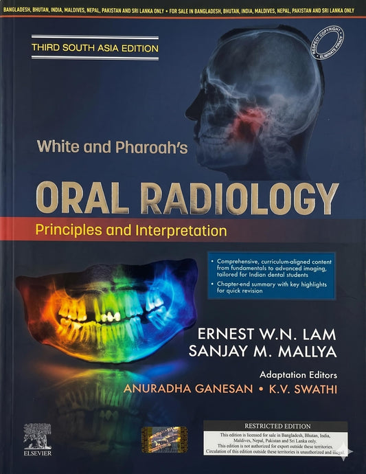 White and Pharoahs ORAL RADIOLOGY - Principles and Interpretation - 3rd/South Asia Edition [ORIGINAL BOOK WITH HOLOGRAM-TOP GRADE PAPER & PRINT] - Includes QR Scanner for Online Access - For 2026-27