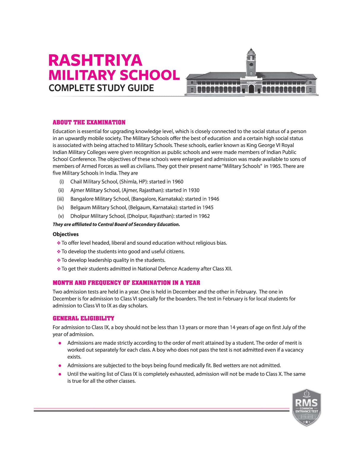 Arihant RMS (Rashtriya Military School) Class 9 Entrance Test 2026 | Complete Study Guide with Chapterwise Notes | Solved Paper 2025 | RMS PYQs ... | 2000+ Practice MCQs with Detailed Solutions