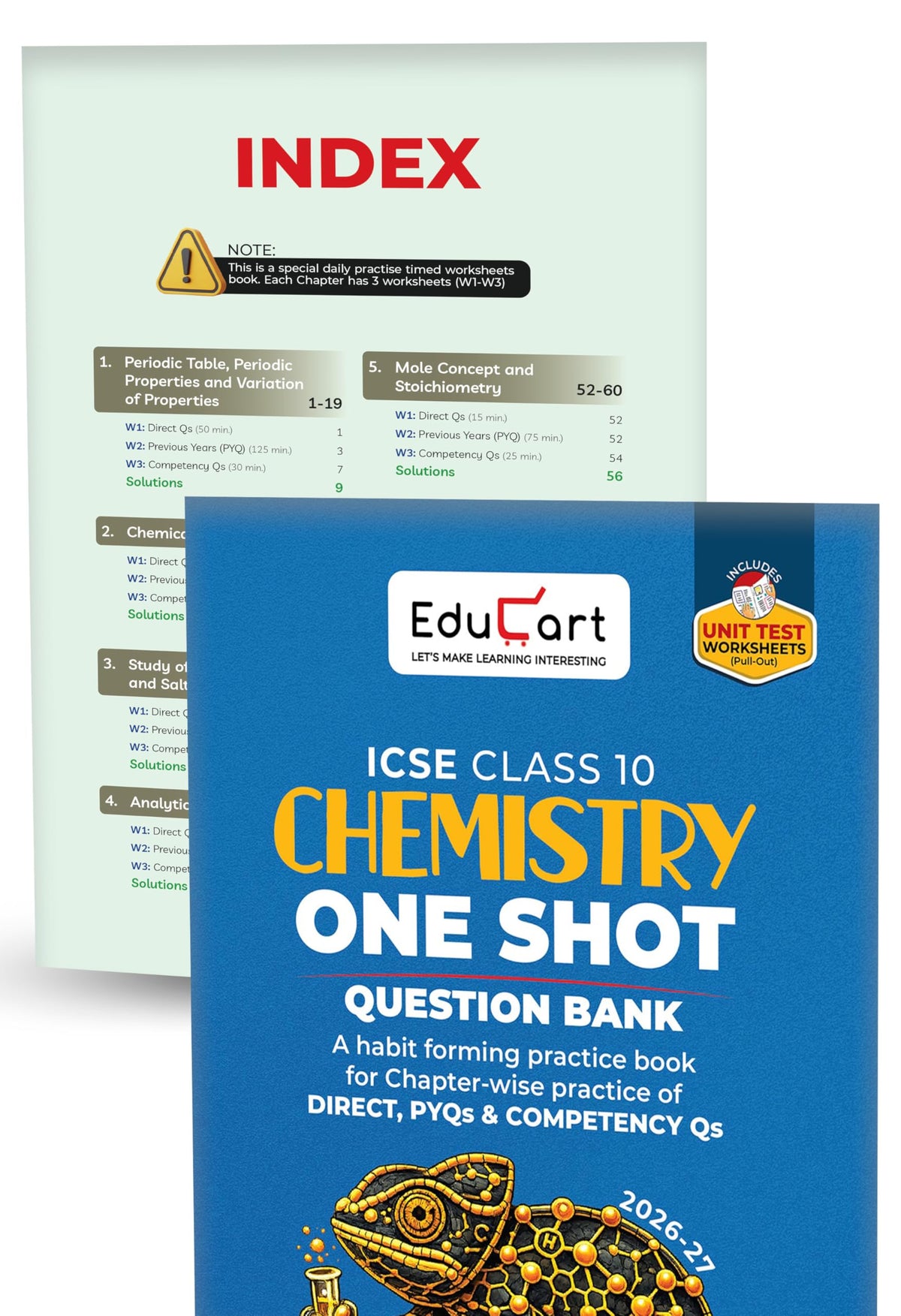 Educart ICSE Class 10 One Shot Question Bank 2027 (Set of 8 Books) | Physics, Chemistry, Maths, Biology, English 1 & 2, Geography, History & Civics | 2026–27 Exam
