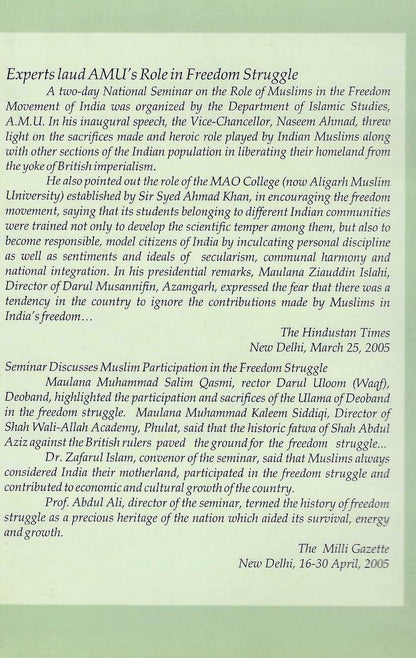 Role of Muslims in the Freedom Movement of India