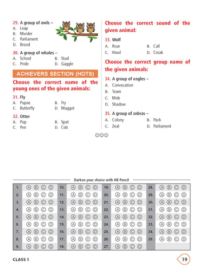 MTG International English Olympiad (IEO) Workbook Class 1 - Chapter-wise MCQs with Achievers Section - SOF Olympiad Books For 2026-27 Exam