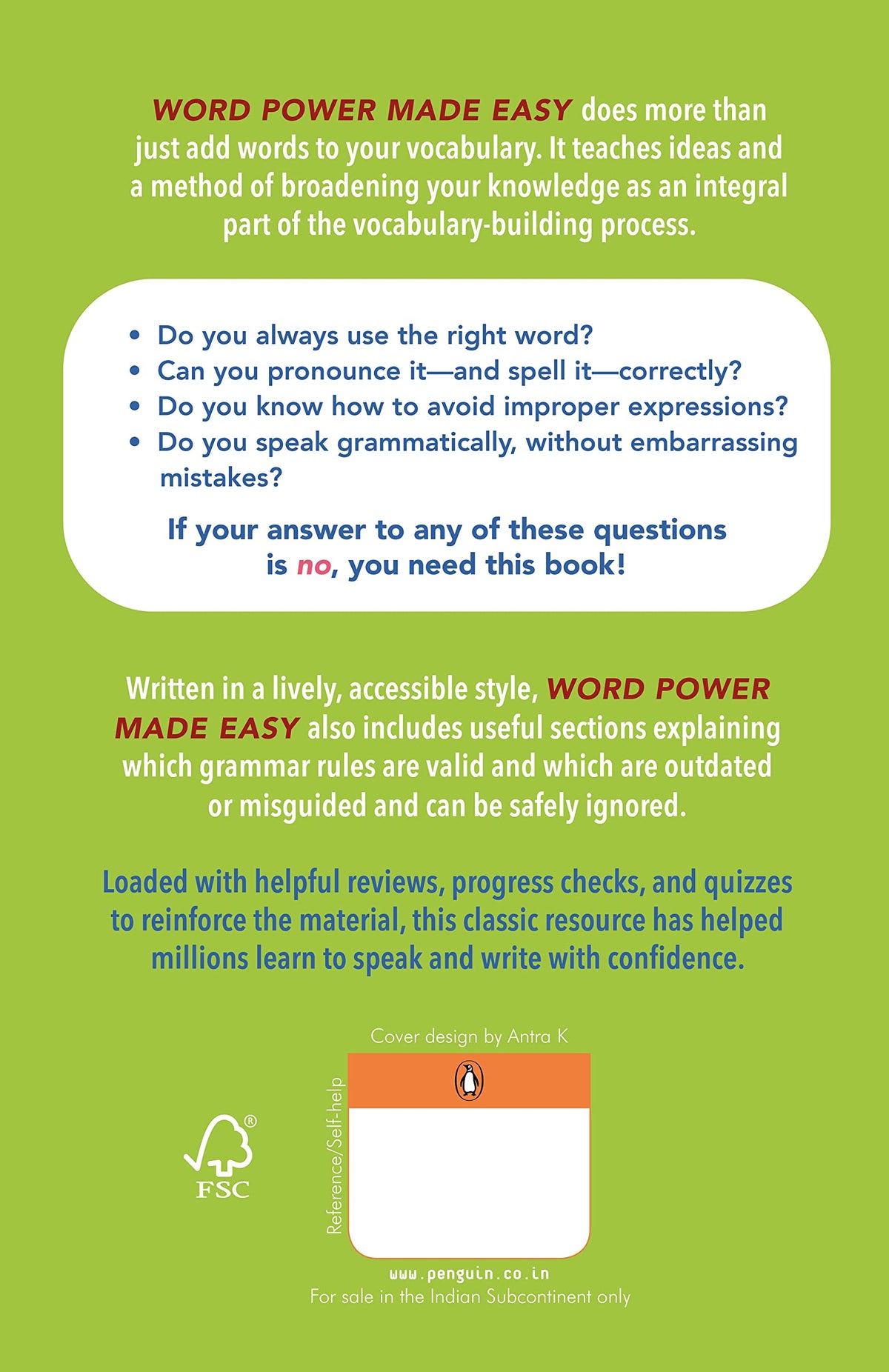 Word Power Made Easy: | Over a million copies sold Worldwide | With Self Assessment Activities | Ideal For IELTS & TOEFL Preparations