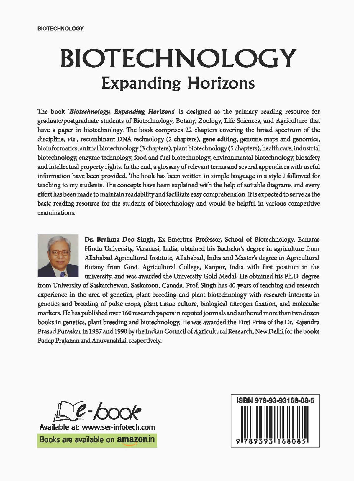 BIOTECHNOLOGY EXPANDING HORIZONS 5ED (PB 2024)