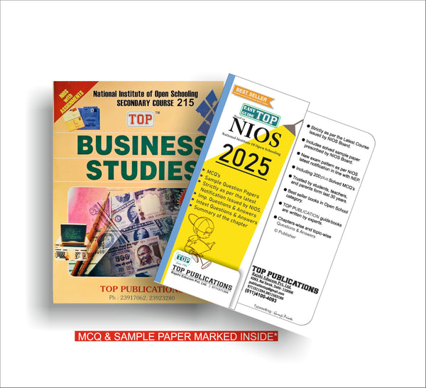 TOP NIOS Class 10 Business Studies 215 English Medium Guide (Including Objective Type MCQs) | Updated with Latest Syllabus and Exam Pattern as per NIOS Latest Notification