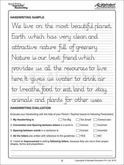 Speed Writing In Improved Handwriting - MR Script Writing - Book A (For Kids Age 6-9 Years) - Handwriting practice book in Marion Richardson writing script