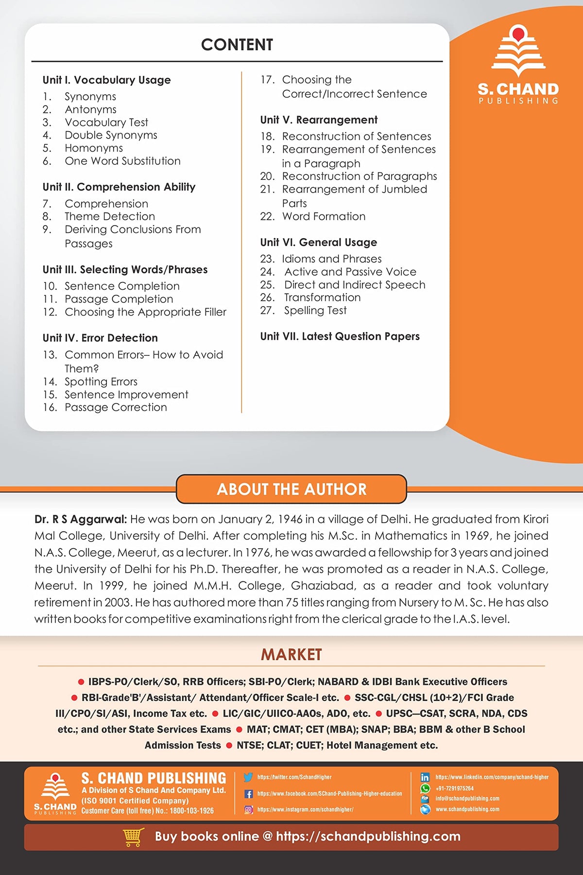 Objective English Book Best for Competitive Exams 2026-2027 | Grammar | Defence, SSC Exams CGL/CHSL/MTS/GD, RRB Railway, Police/SI, UPSC, Management CAT/MAT/MBA, IBPS SBI Bank PO/Clerk, CTET/CLAT Exam