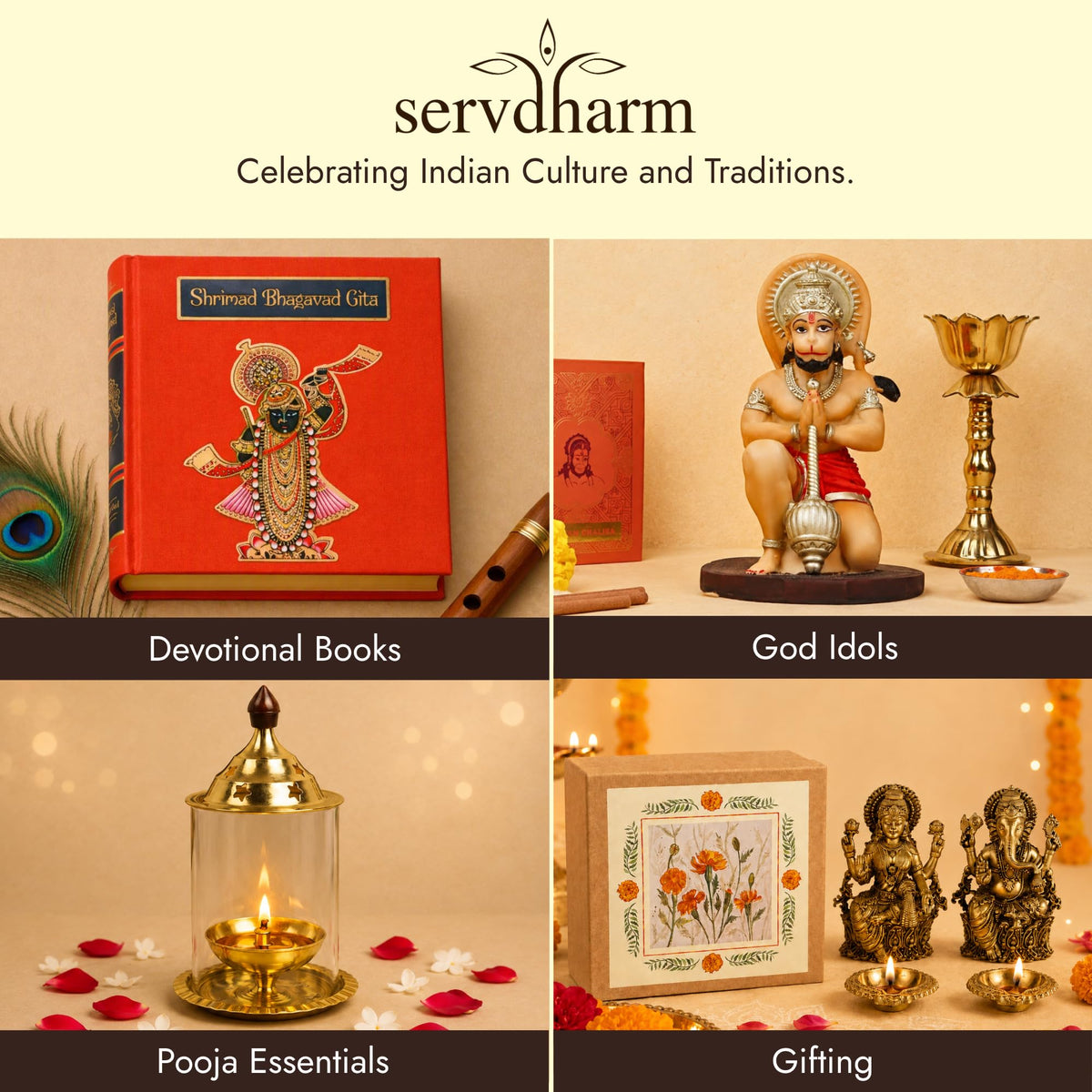 ServDharm Hanuman Chalisa Pocket Size Hardbound Book in Gift Case (Hindi and English Script) with Hanuman Aarti, Sankat Mochan Hanuman Ashtak and Bajrang Baan I 132 pages