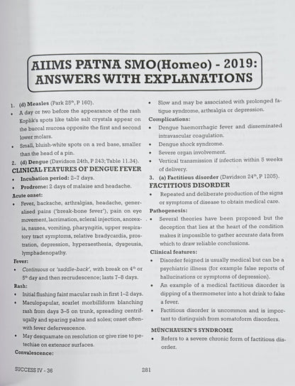 SUCCESS A GUIDEBOOK ON HOMEOPATHY FOR COMPETITIVE EXAMINATIONS (VOL IV)