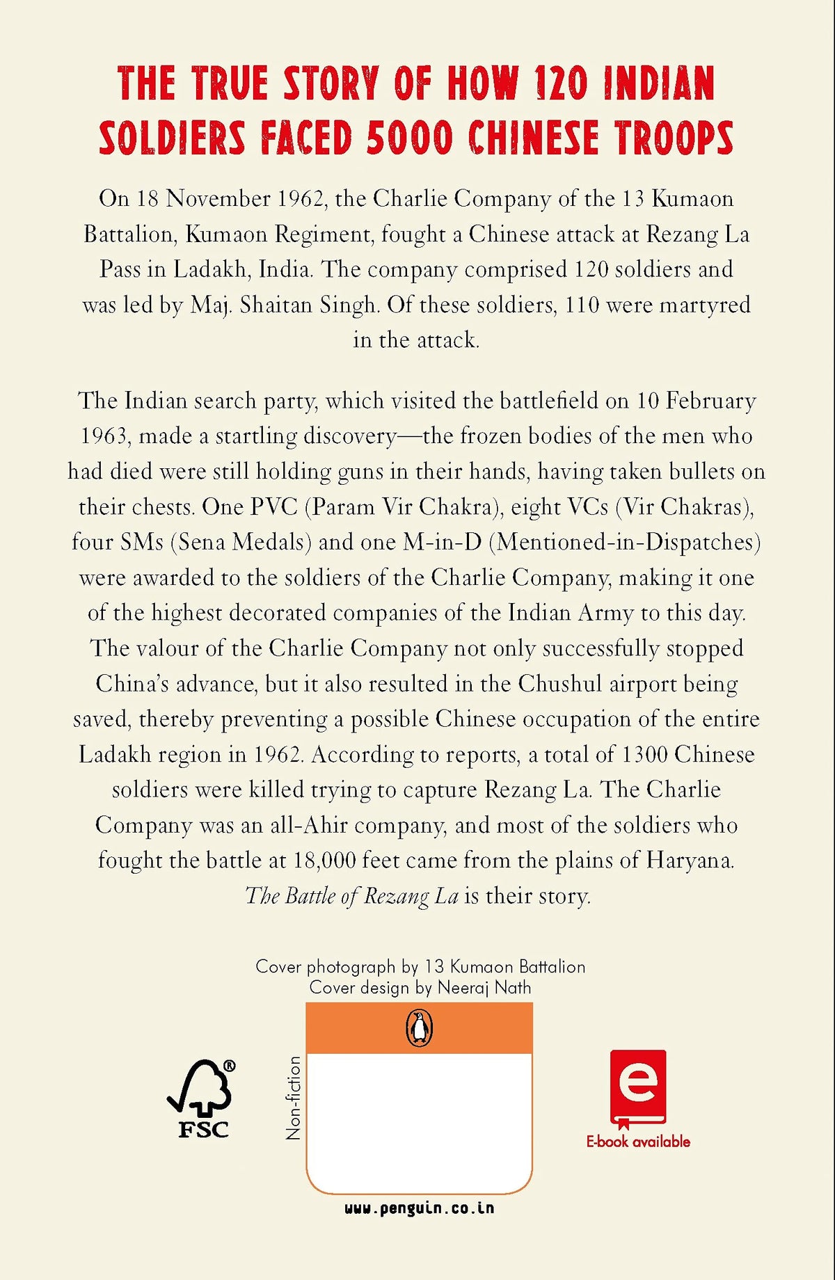 The Battle of Rezang La: The true story of how 120 Indian soldiers faced 5000 Chinese troops | Penguin Non-fiction