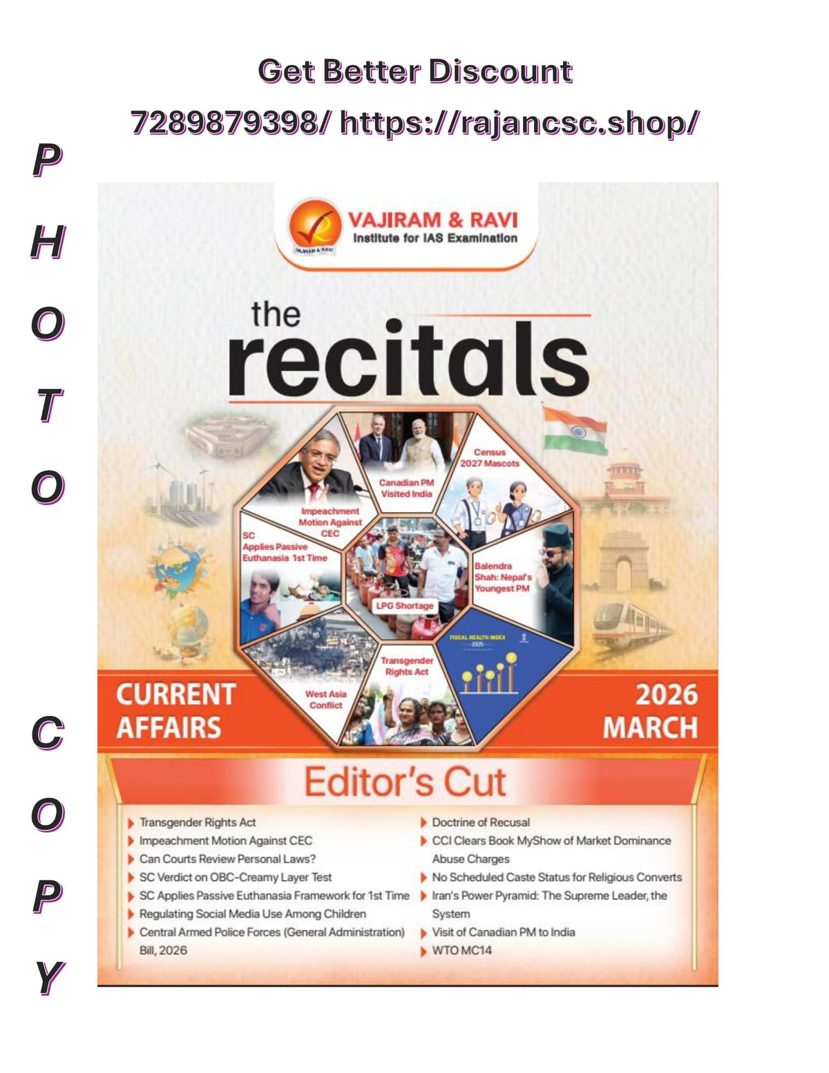 Vajiram & Ravi 'The Recitals' 6 Months Combo (Jan to June 2026) | Monthly Current Affairs with Editor's Cut for UPSC Civil Services Exam [Photocopy Material]