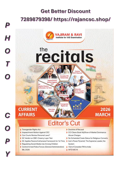 Vajiram & Ravi 'The Recitals' 6 Months Combo (Jan to June 2026) | Monthly Current Affairs with Editor's Cut for UPSC Civil Services Exam [Photocopy Material]
