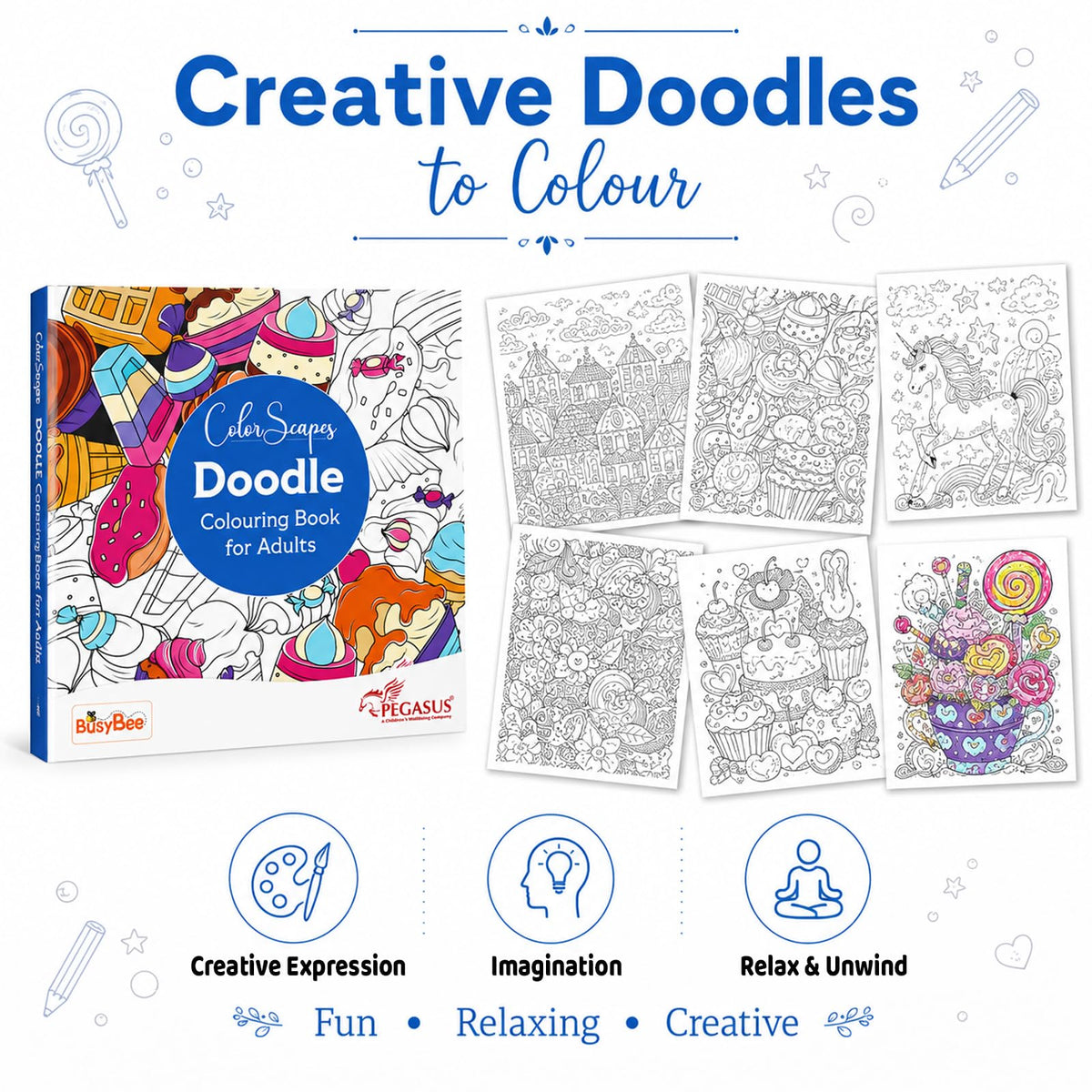 Pegasus Mandala Art Colouring Book for Adults with tear out sheets - Advanced doodle coloring books | Improves mindfulness and relaxing for 9 + years