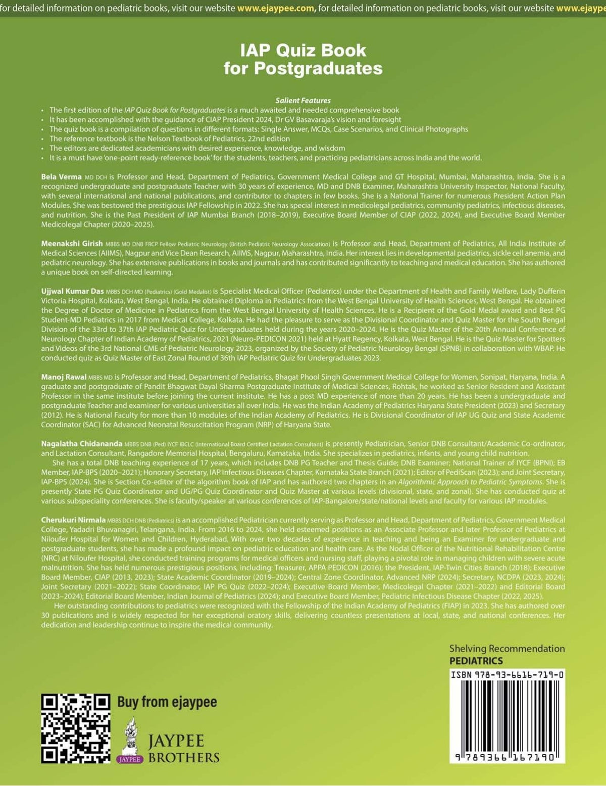 IAP Quiz Book for Postgraduates: Pediatrics MCQs, Case Scenarios and Clinical Photo Questions for MD/DNB Residents | Nelson-Referenced Answers for University, DNB Exams and OSCE: 1