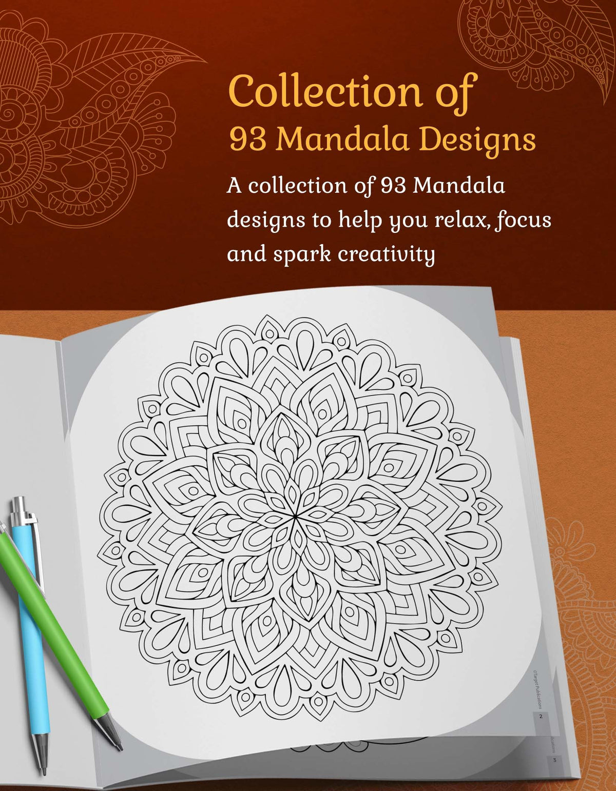 Mandala Colouring Books for Adults & Teens | Relieve Stress & Boost Creativity | 93 Bold & Easy Mandala Designs with DIY Activity Sheet | Coloring reference with QR code | Set of 3