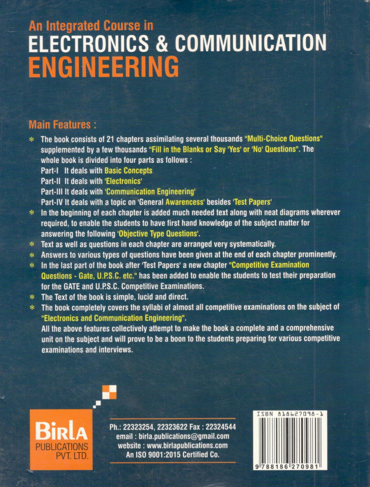 R. K. Rajput - An Integrated Course in Electronics & Communication Engineering - with Several Thousands Objective Type Questions with Answers - Birla Publication