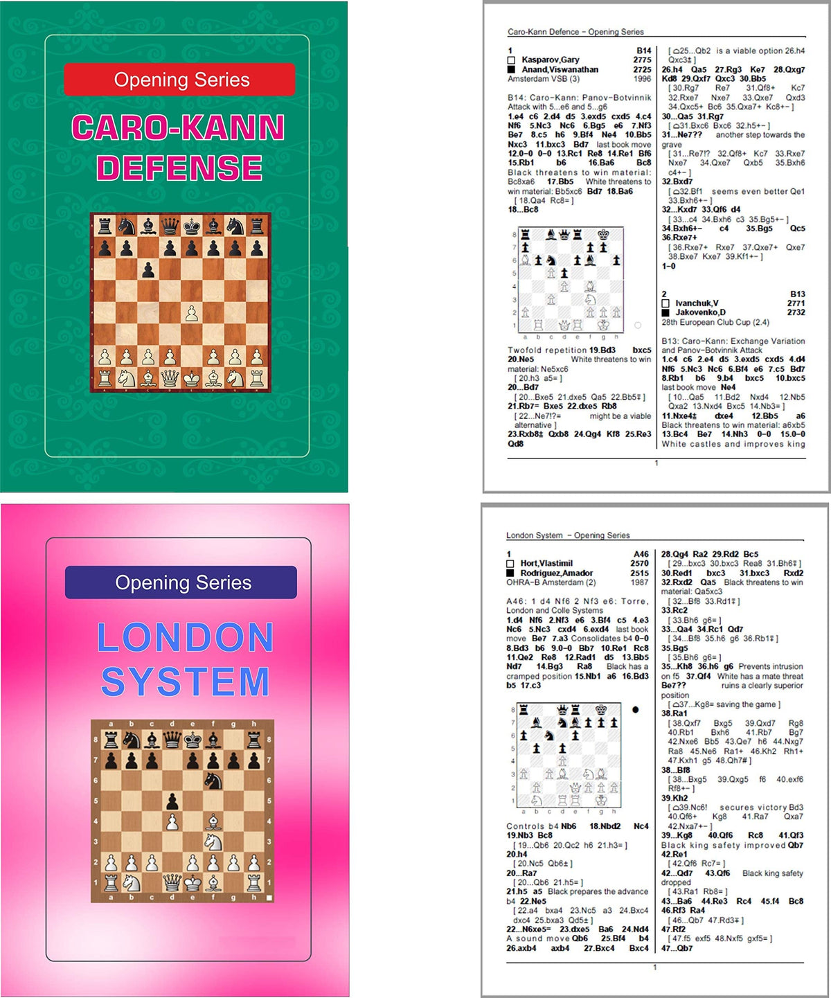 Chess Opening Series - French Defene, Sicilian Dragon, London System, Caro-Kann, King Indian, Nimzo-indian, Ruy-Lopez, Najdorf, Catalan, Sveshnikov - A set of 10 Books