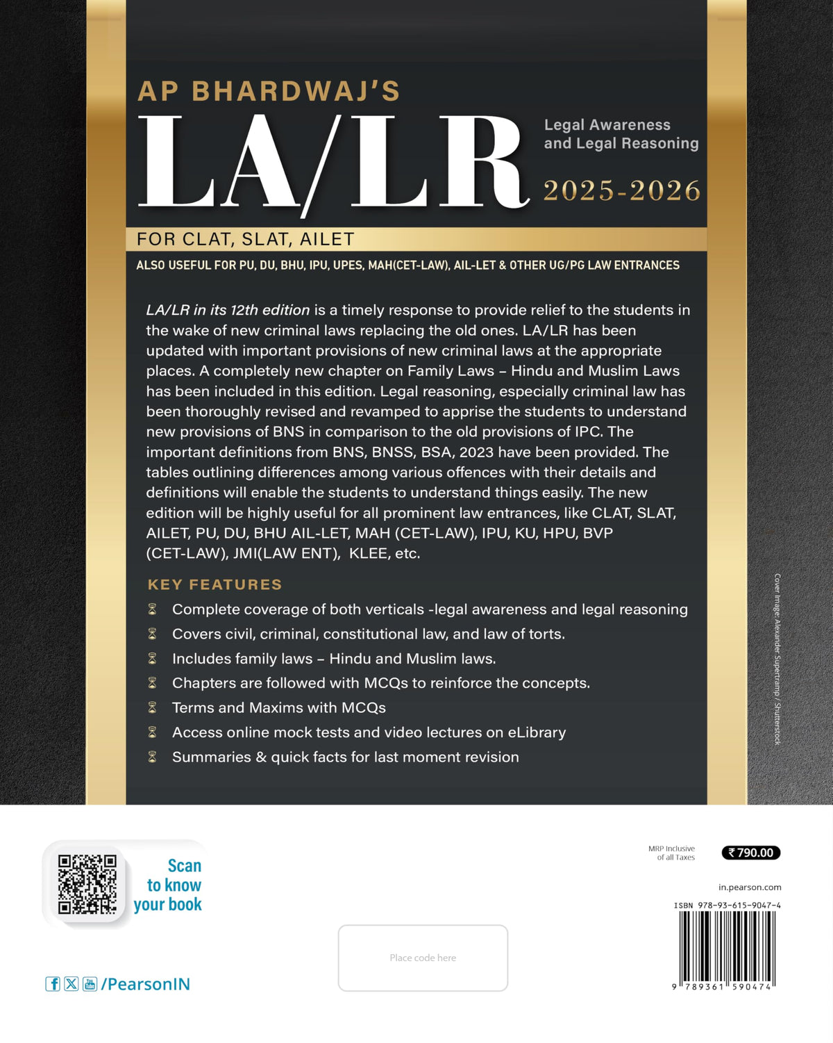 Legal Awareness and Legal Reasoning for CLAT, SLAT, AILET, 12e (Old edition)