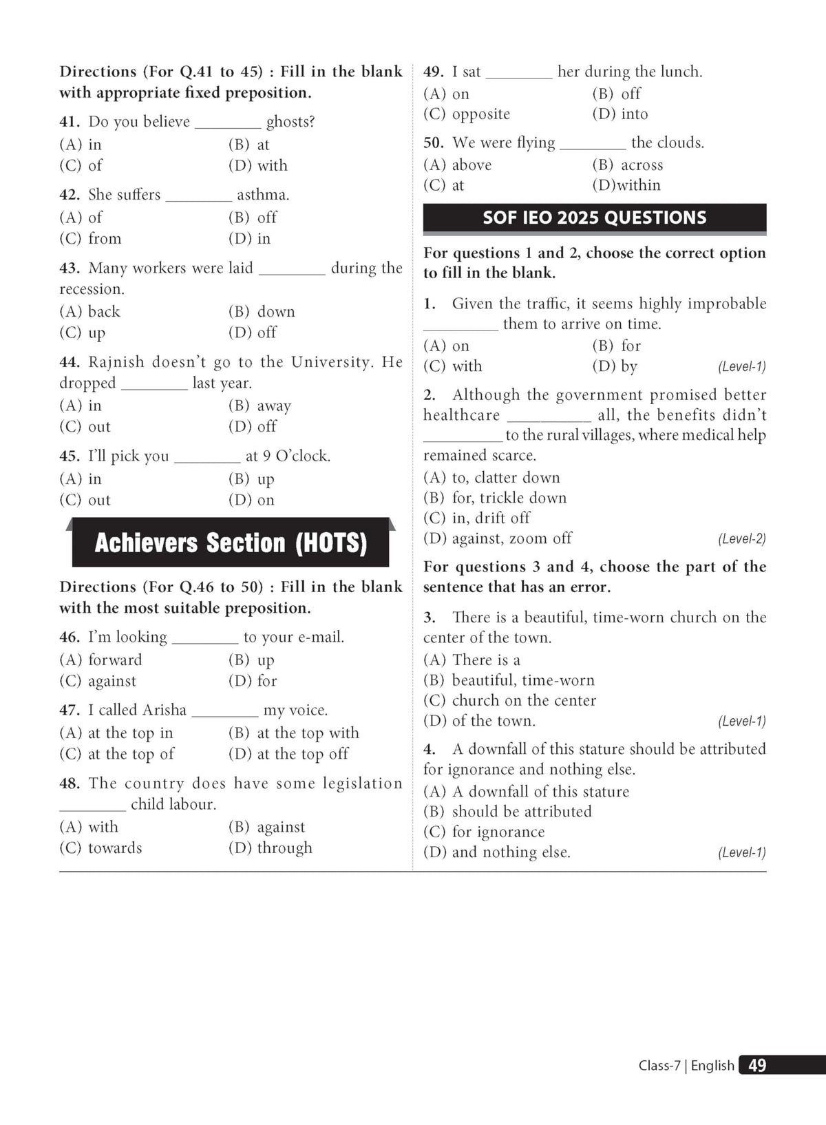 MTG English (IEO) Olympiad Prep Guide Class 7 | Detailed Theory, Exercise with Self Test For Practice | SOF Olympiad Books For Exam 2026-27 (Useful For Level-1 & 2)