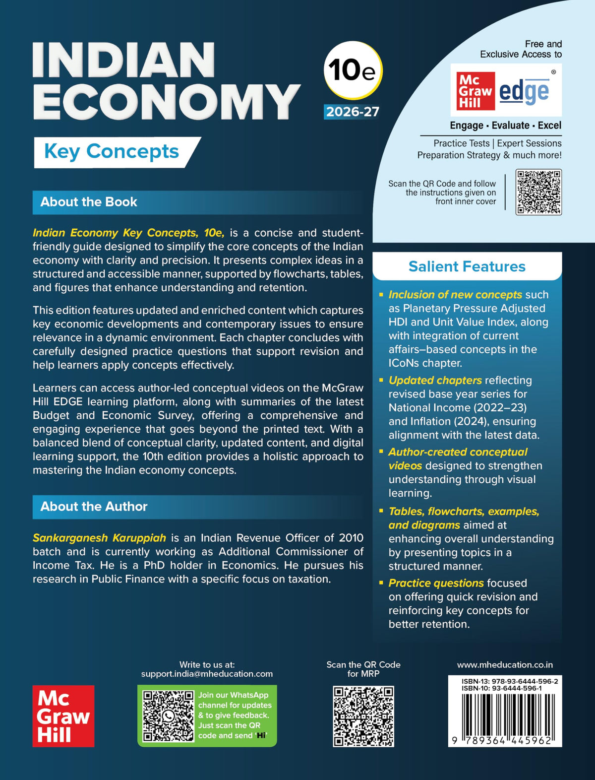 Indian Economy Key Concepts, 10e by IRS Sankarganesh Karuppiah for UPSC Civil Services 2026-27: Simplified Key Concepts with Flowcharts, Video Lectures & Practice Questions | Prelims & Mains Exams